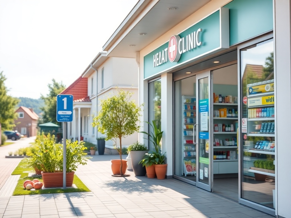 Mapa Pruszkowa z ikonami symbolizującymi specjalistów medycznych i kolejki do specjalistów.