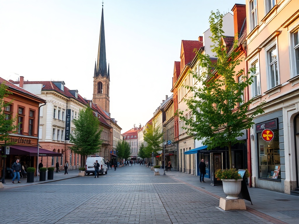 Ilustracja przedstawiająca zsynchronizowane informacje o kulturze i infrastrukturze w Pruszkowie, z frazą 'Pruszków przerwy w dostawie prądu wydarzenia kulturalne' w tle.